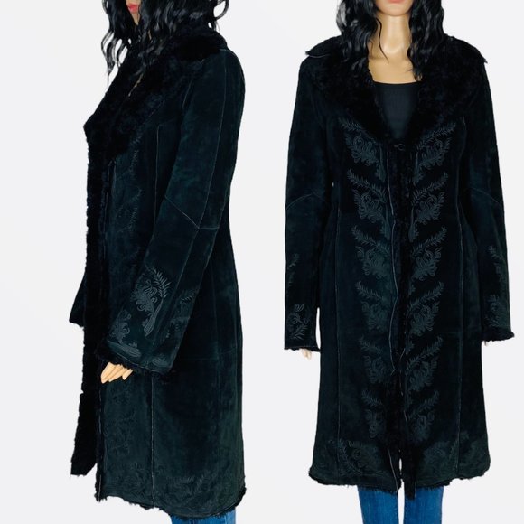 Express Black Leather Jacket Classic Style - Picture 2 of 16